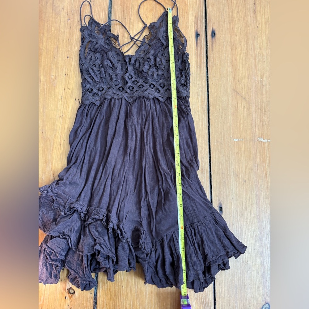 Free People FP One Adella Slip Mini Dress in Brown, Size Medium (M) - Crochet - Picture 11 of 14